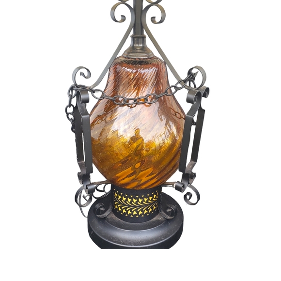 Vintage Mid Century Modern Hollywood Regency Swag  Lamps 2 - Picture 6 of 11